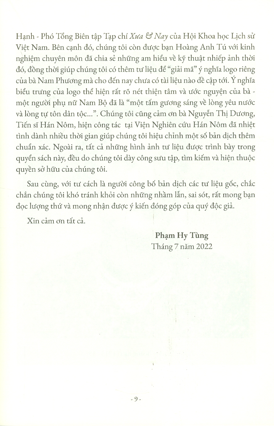 HOÀNG HẬU NAM PHƯƠNG QUA MỘT SỐ TƯ LIỆU CHƯA CÔNG BỐ - Phạm Hy Tùng – Nxb Tổng hợp Tp Hồ Chí Minh (bìa mềm)