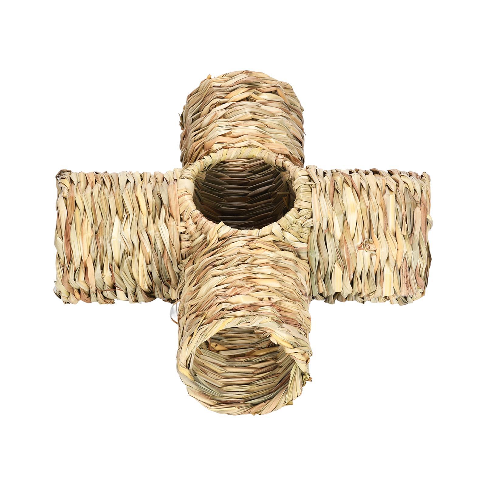 Hamster Grass Tunnel Toy Straw House for Small Animals Little Rabbit Gerbils