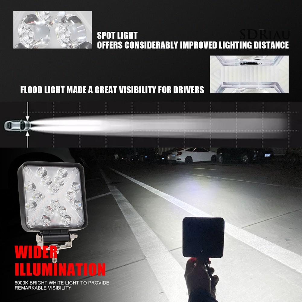Đèn Pha Led Hình Vuông 4 Inch Chống Sương Mù Cho Xe Hơi