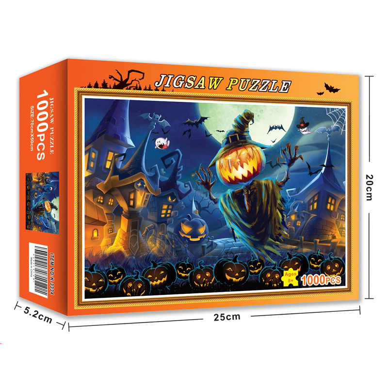 Bộ Tranh Ghép Xếp Hình 1000 Pcs Jigsaw Puzzle (Tranh ghép 70*50cm) Đèn Bí Ngô Helloween Bản Thú Vị Cao Cấp