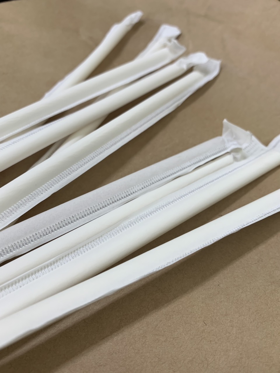 2000 ống hút giấy cao cấp Clean Paper Straw có bọc giấy- take away màu trắng