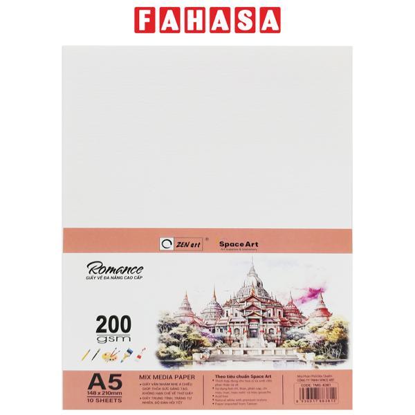 Giấy Vẽ Đa Năng Romance - A5 200gsm - Mix Media Paper - Zen Art TMG 8381 (20 Tờ)