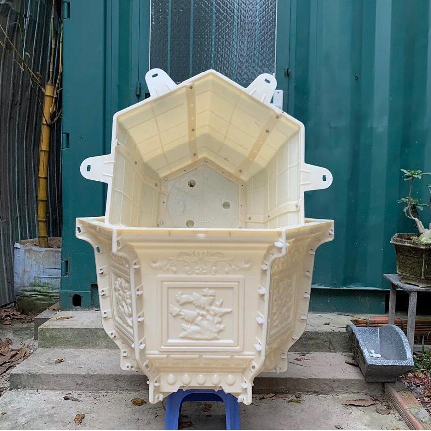 Khuôn đúc chậu cảnh lục giác rộng 70cm mẫu Trúc-Cúc-Mai ghép Phúc-Lộc-Thọ