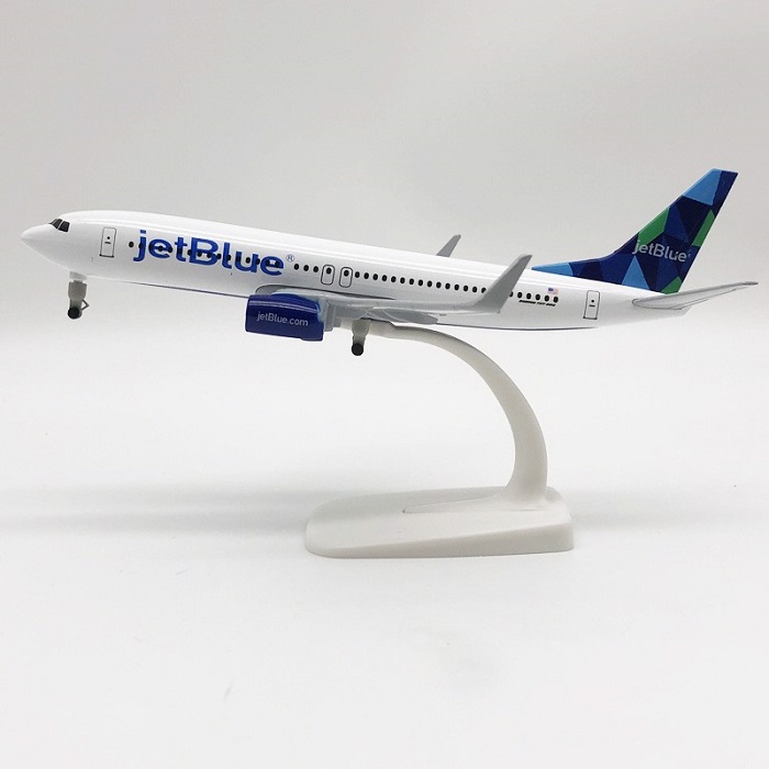 Mô hình máy bay JetBlue B737 20cm có bánh xe