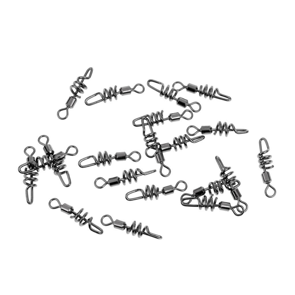 50pcs Fishing Barbed Treble Hook and 20x Fishing Swirl Swivel Hook Connector