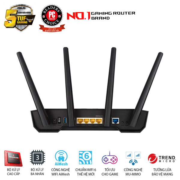 Router Wifi ASUS TUF Gaming AX3000- Hàng chính hãng