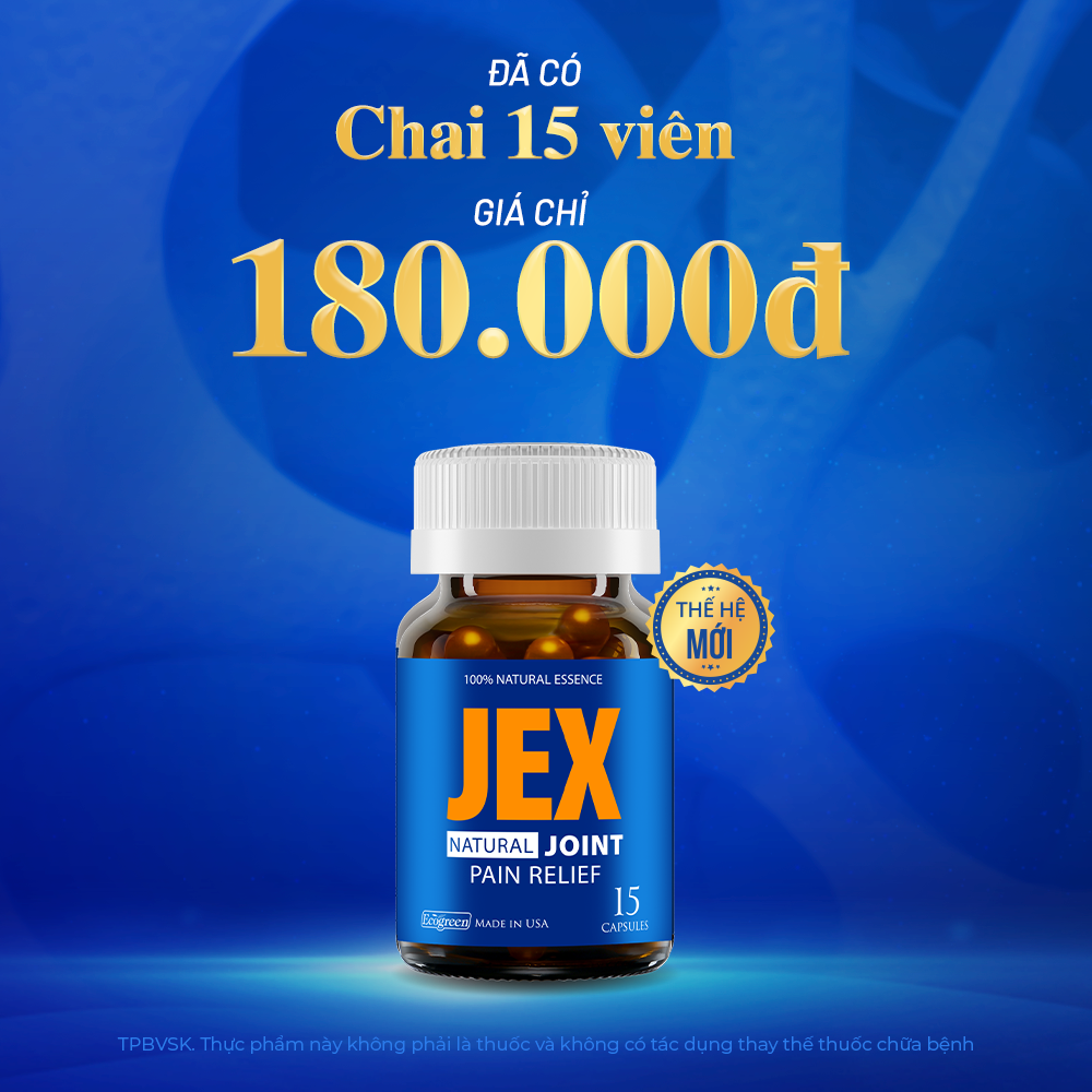 Viên uống JEX giảm đau, bảo vệ xương khớp với Eggshell Membrane, Collagen Peptide, Collagen Type II không biến tính (15 viên)