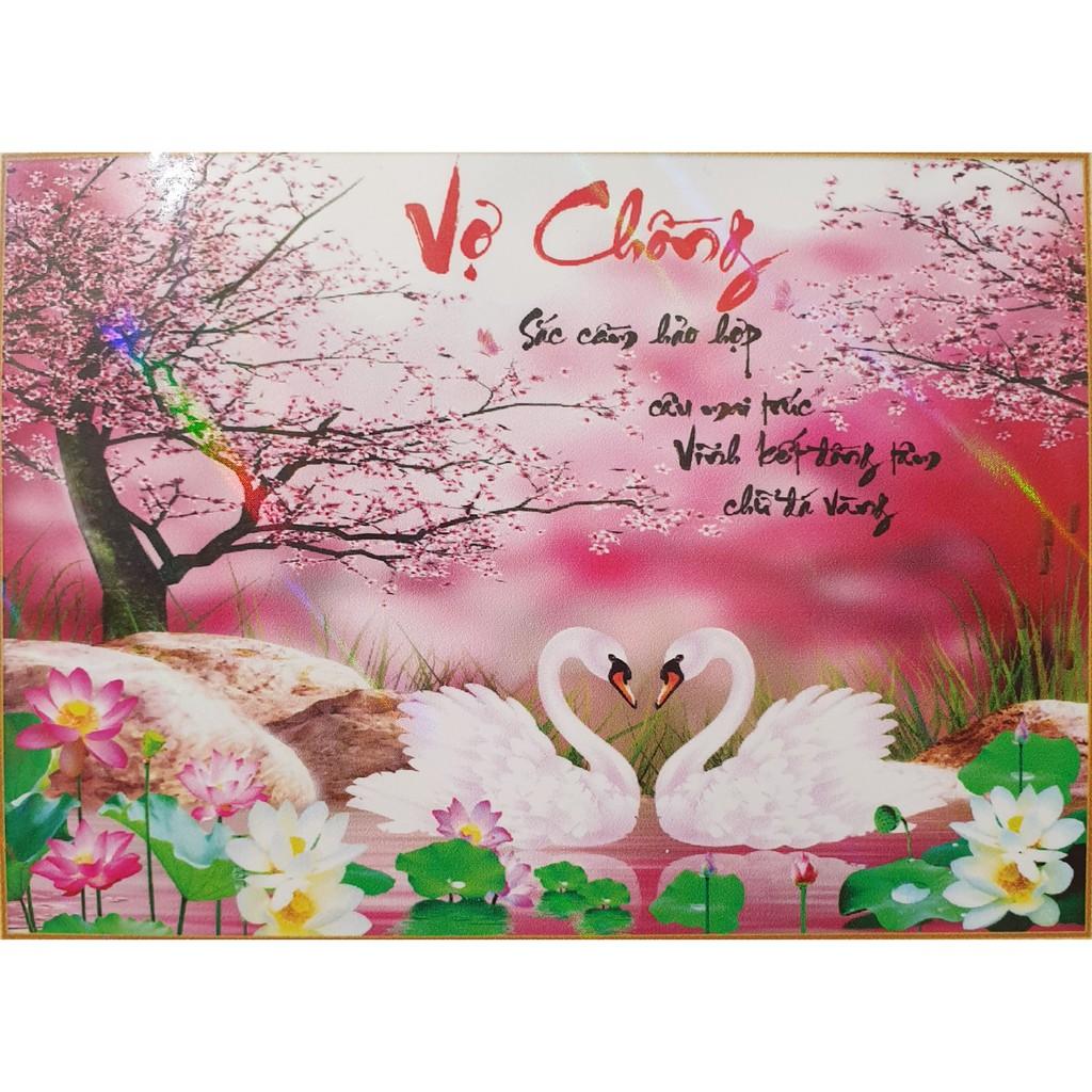 Tranh Đính Đá VỢ CHỒNG (ĐÁ ABC CAO CẤP). Kích Thước: 80cm x 56cm