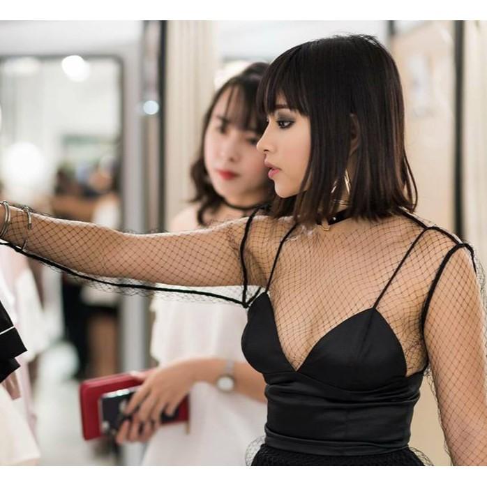 Combo áo bra lụa Satin với áo lưới