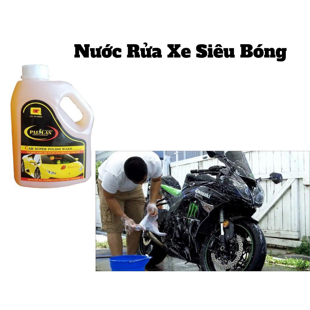 Combo 3 Chai Nước Rửa Xe Siêu Bóng Tạo Bọt Pallas Tặng Kèm Khăn 4500ml