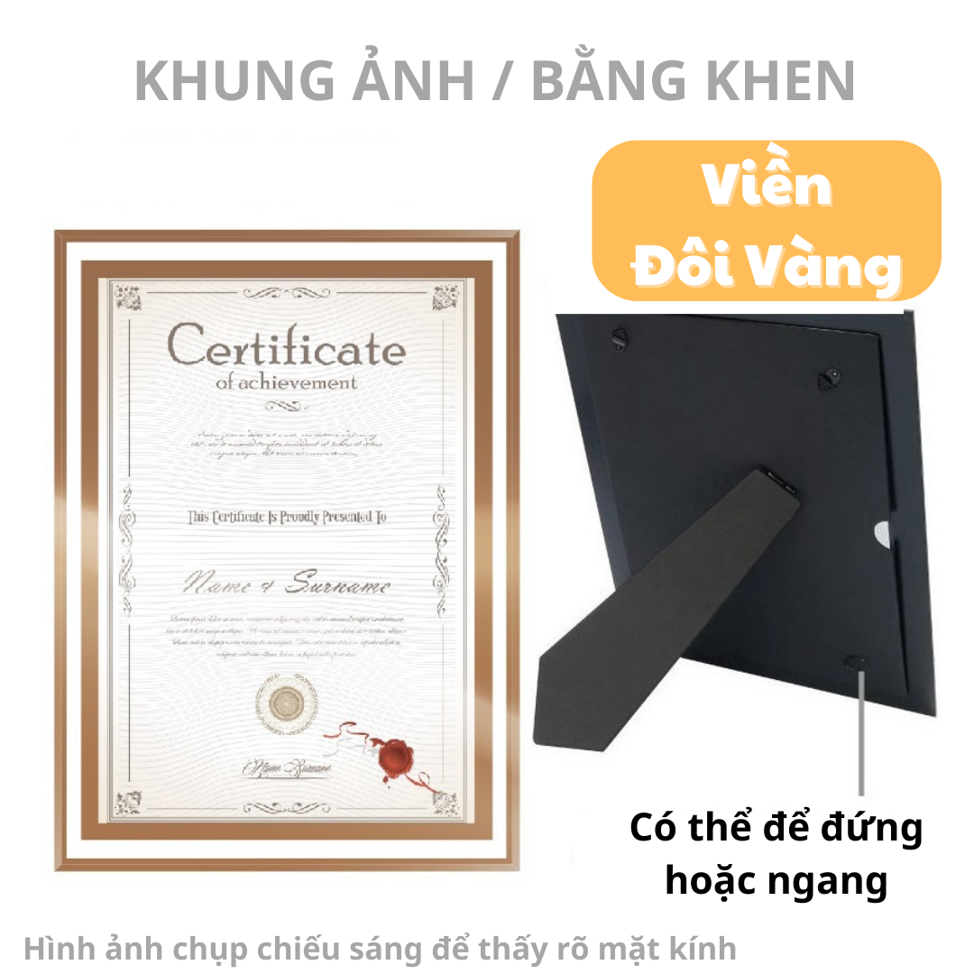 Khung ảnh - Khung bằng khen KÍNH TRÀN A4 , sang trọng - cao cấp, khung ảnh trang trí, khung ảnh để bàn