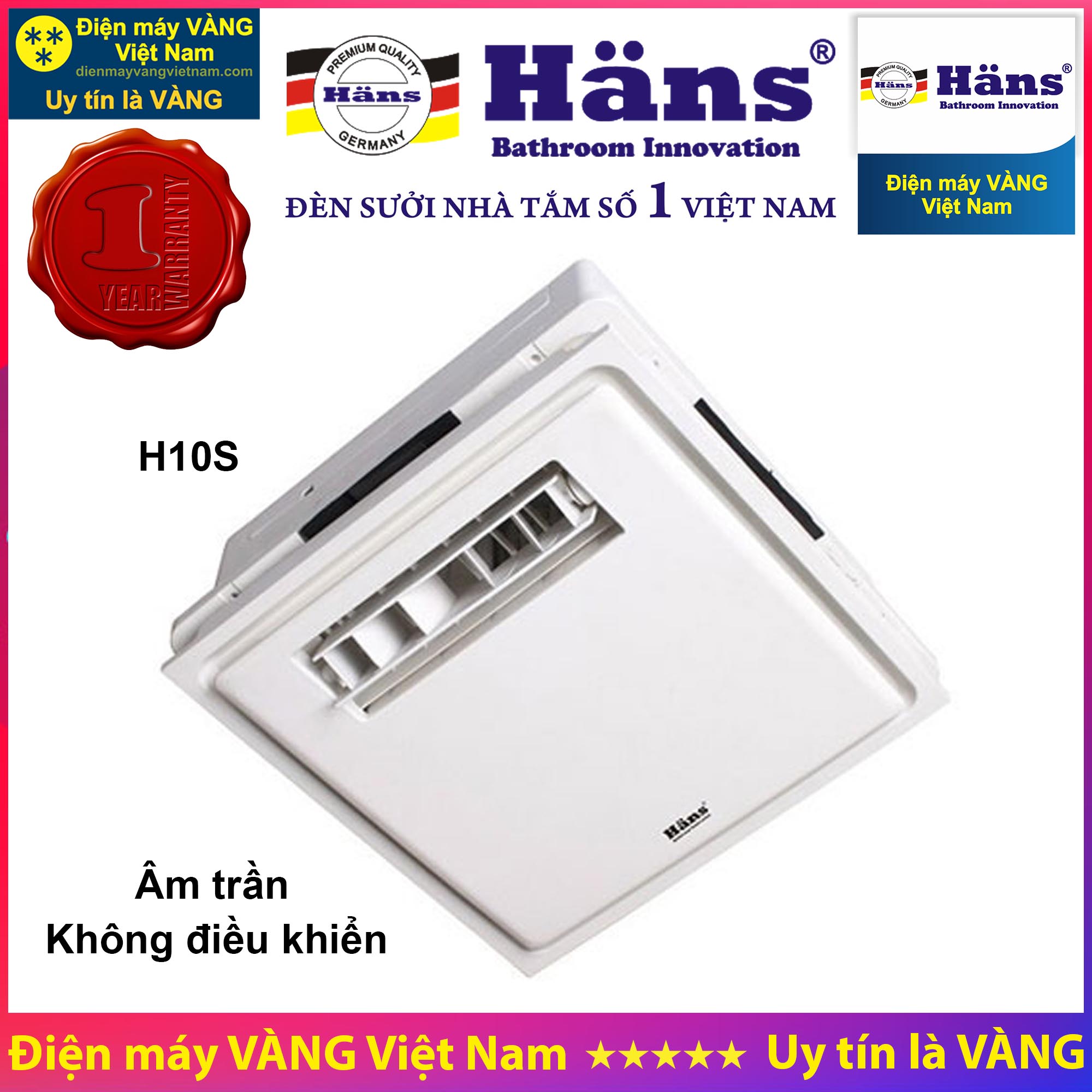 Quạt mát âm trần H10S -Hans -  Hàng chính hãng