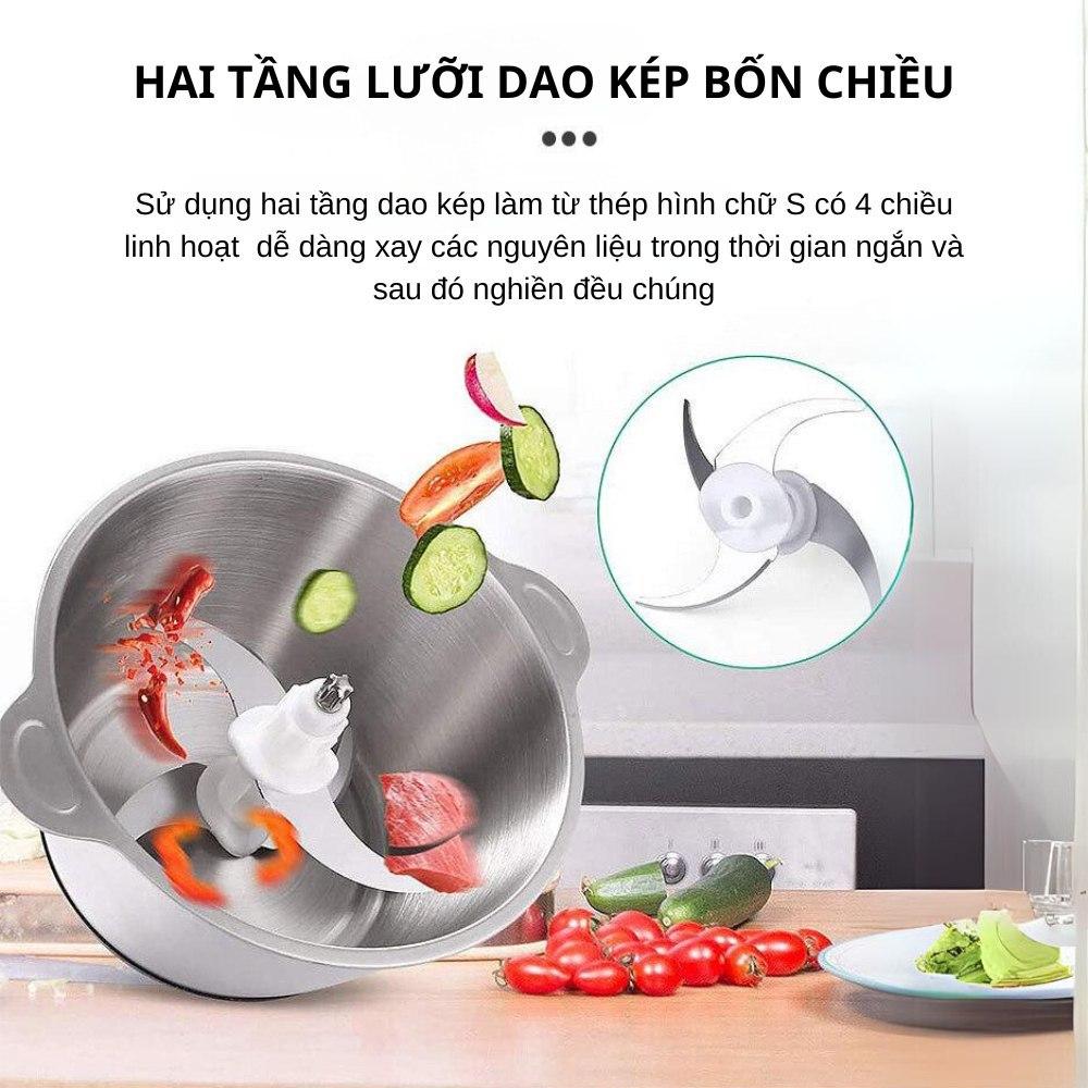 Máy xay thịt đa năng SOKANY SK-7020, dung tích 2L, lưỡi dao 2 tầng xay nhuyễn mọi thực phẩm - HÀNG CHÍNH HÃNG - DELIYA