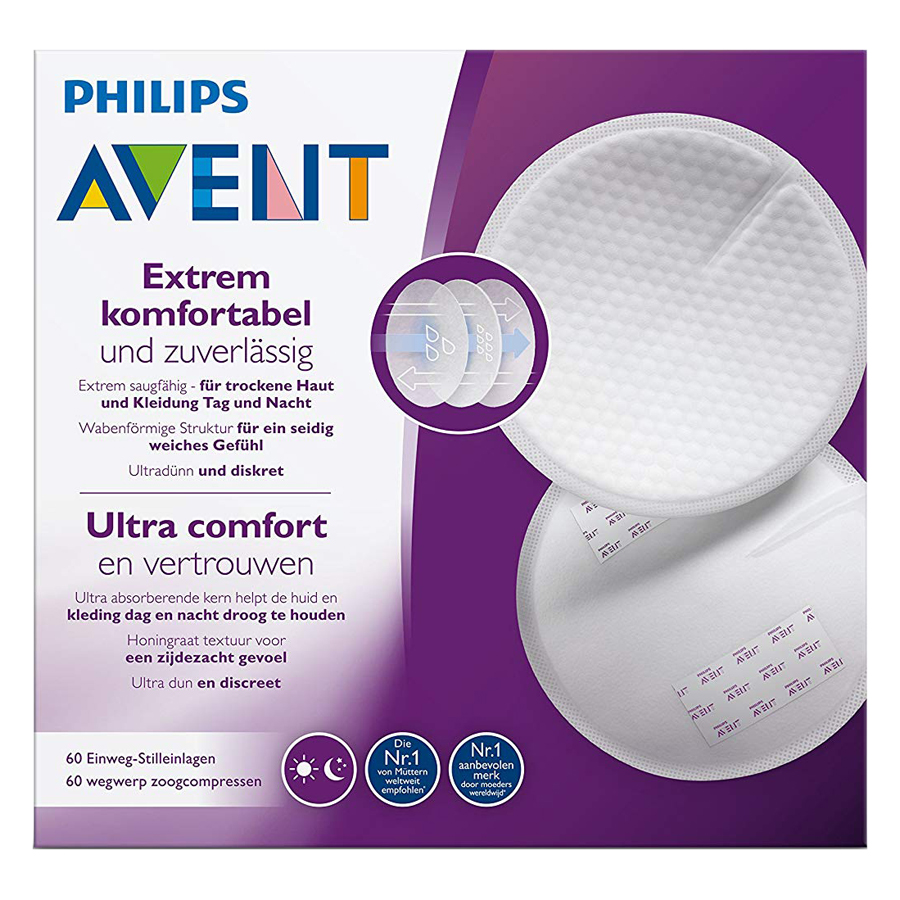 Miếng Lót Thấm Sữa Dùng 1 Lần Philips Avent (60 Miếng/Hộp) - SCF254.61