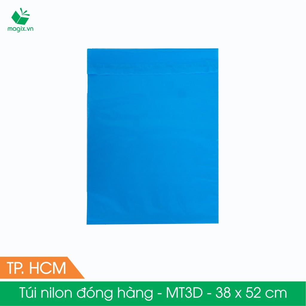 MT3D - 38x52 cm - Túi nilon gói hàng - 500 túi niêm phong đóng hàng màu xanh dương