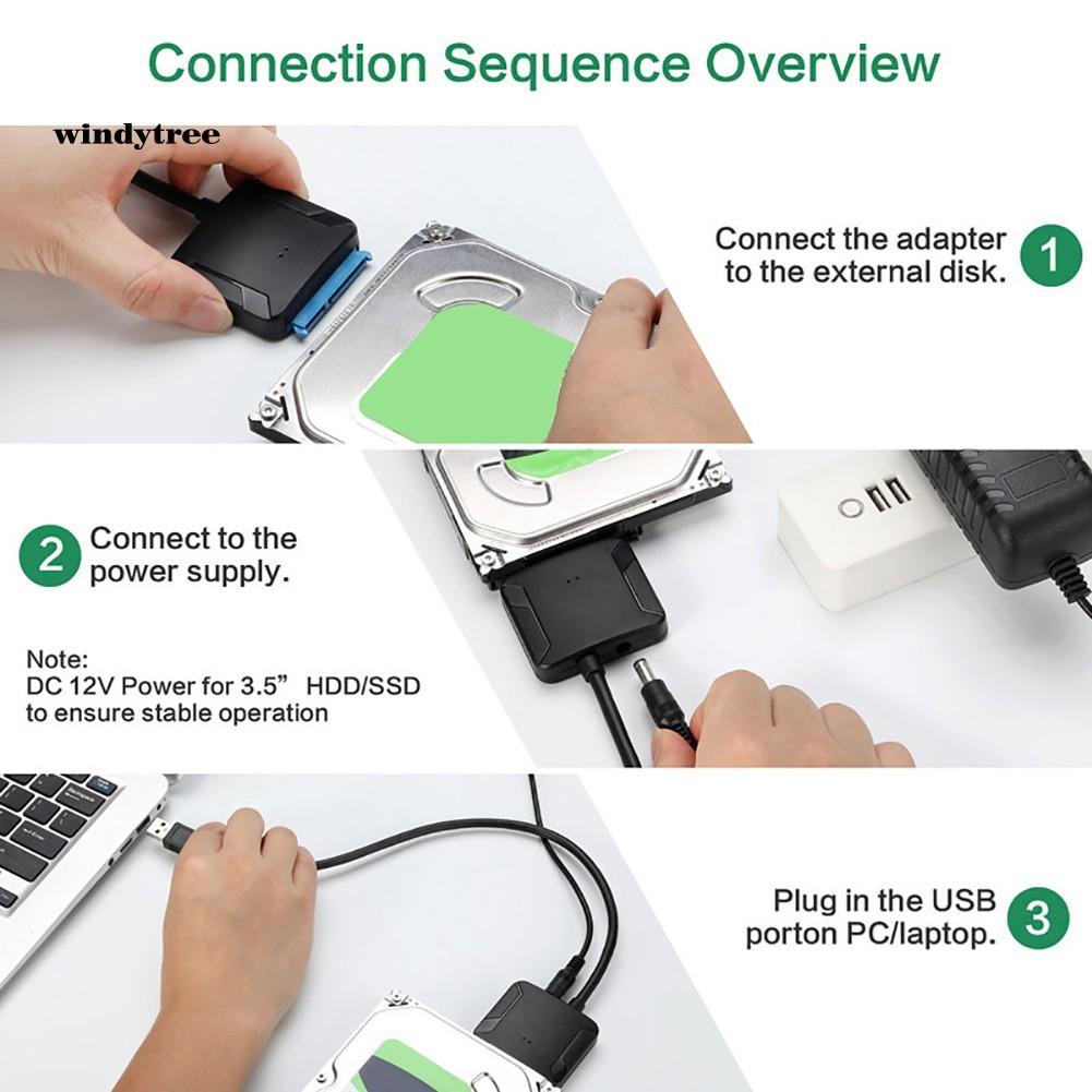 Bộ chuyển đổi ổ cứng SATA Sang USB 3.0 2.5/3.5 HDD SSD tiện dụng