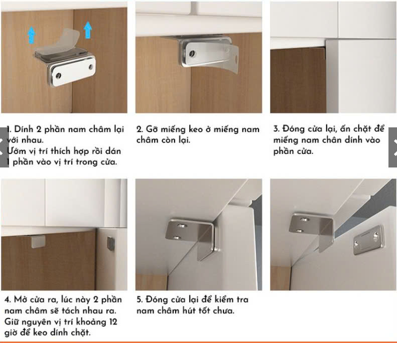 Nam Châm Gắn Cánh Tủ, Giữ Cánh Cửa Có Lực Hút Mạnh - Giữ Chốt Cánh Tủ Quần Áo, Ngăn Kéo, Tủ Bếp Tiện Lợi, Takyhome 3430