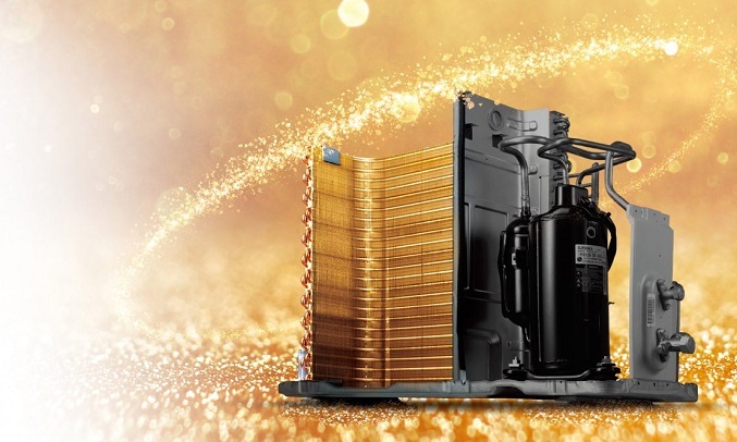 Máy lạnh LG Inverter 1 HP V10API1 - Dàn tản nhiệt mạ vàng
