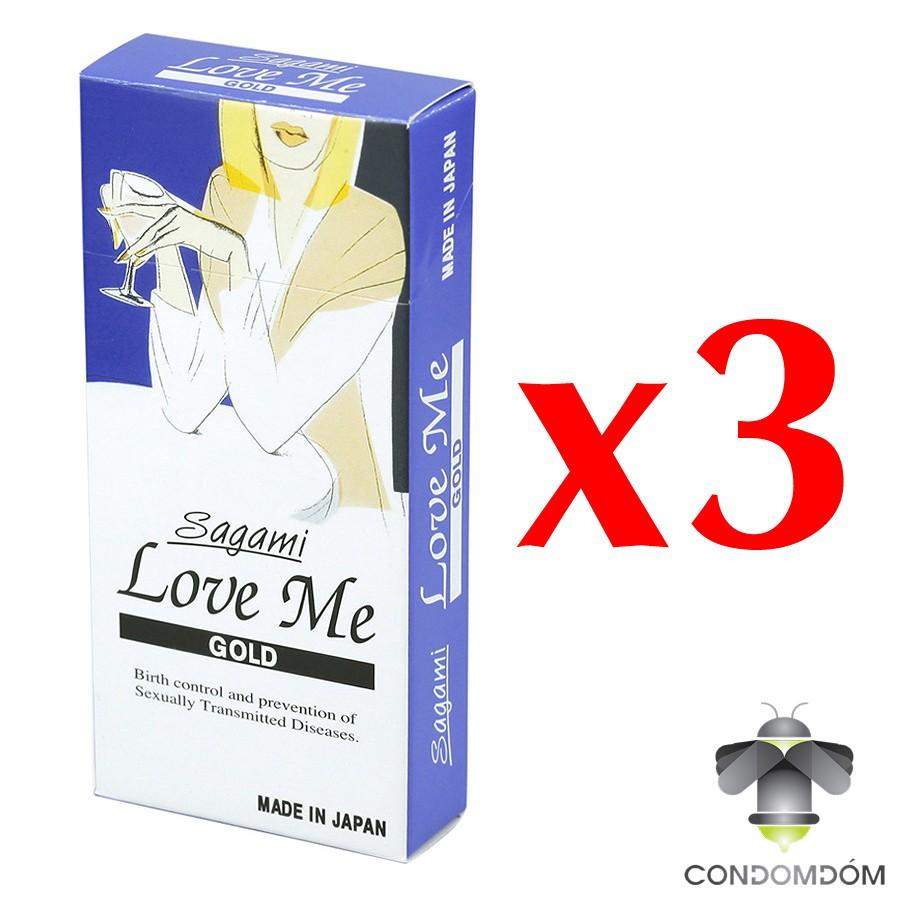 Combo 3 hộp 30 chiếc bao cao su Sagami Love Me Gold siêu mỏng