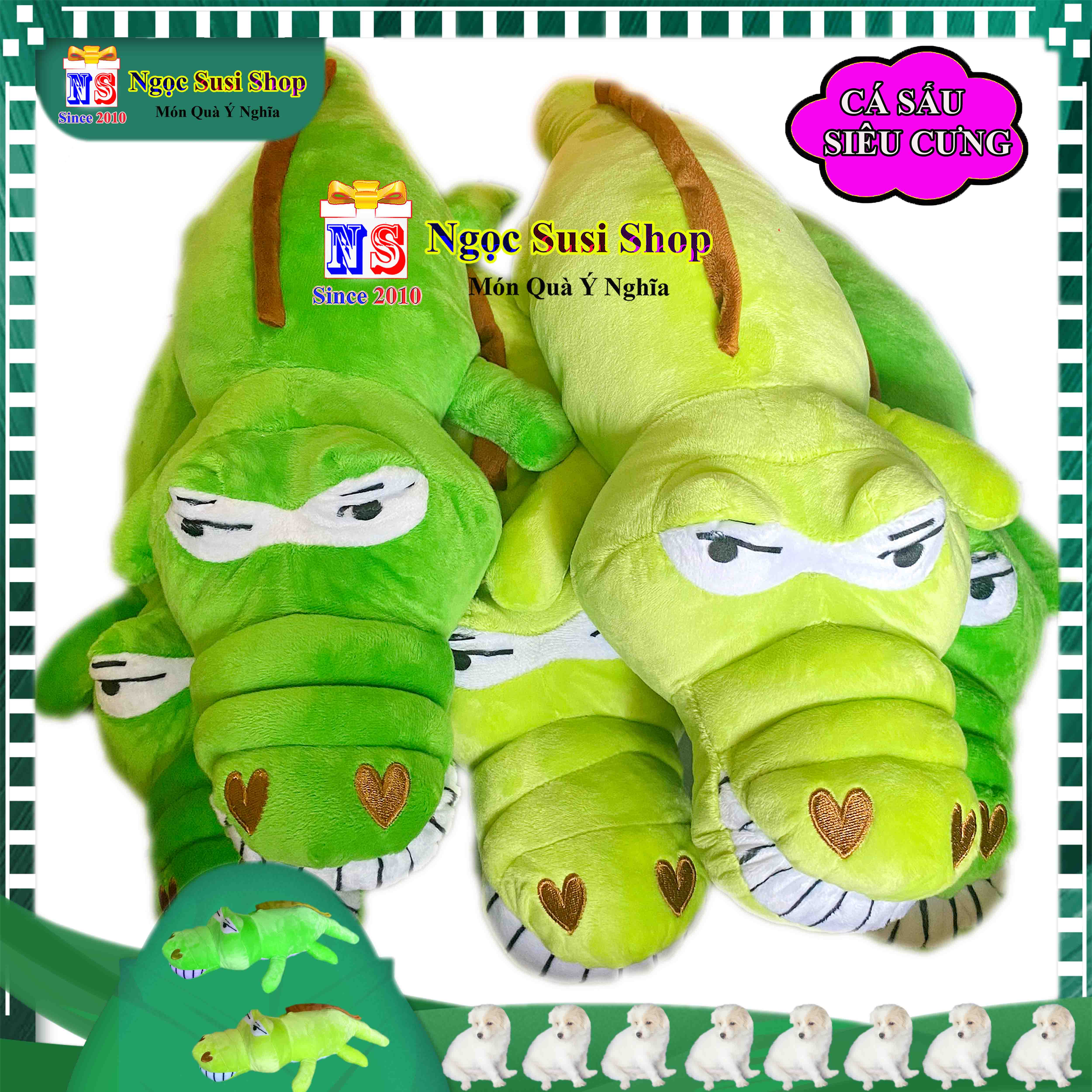 THÚ NHỒI BÔNG CON CÁ SẤU SIZE NHỎ 60CM RẤT DỄ THƯƠNG SIÊU MỀM MỊN CAO CẤP GIAO NGẪU NHIÊN MÀU