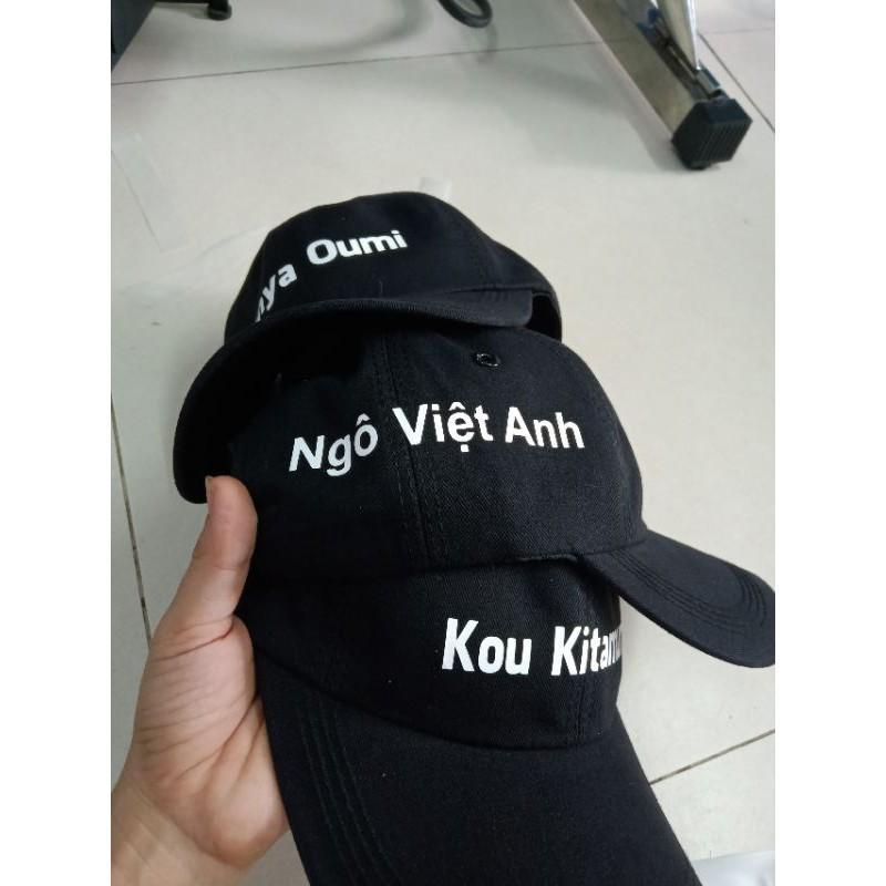 nón kaki in tên theo yêu cầu.nón đồng phục