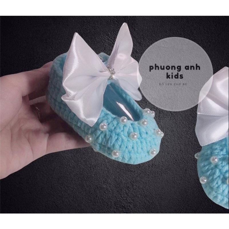 Giày nơ đính ngọc tiểu thư bé gái