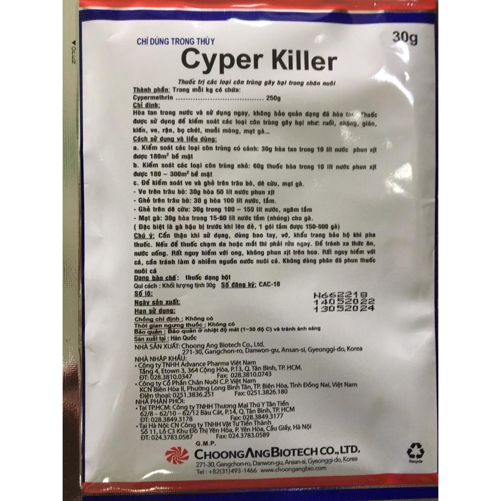 Thuốc diệt côn trùng nhà yến Cyper Killer 30G thay Solfac