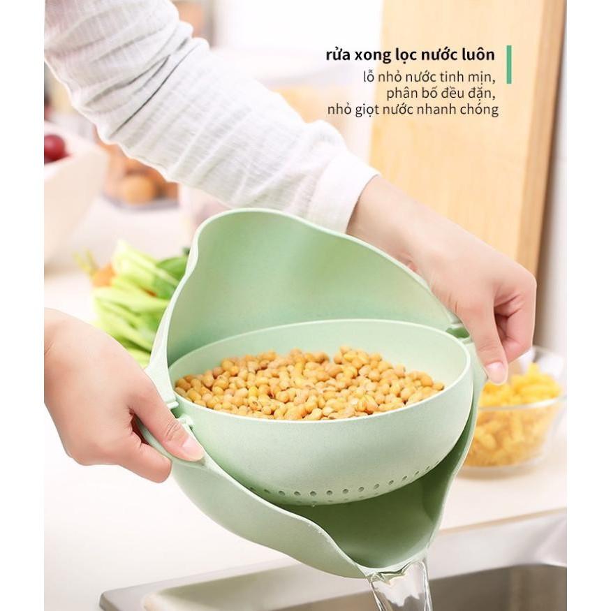 Rổ rửa rau củ nhanh 360° 2 tầng Care JapaN
