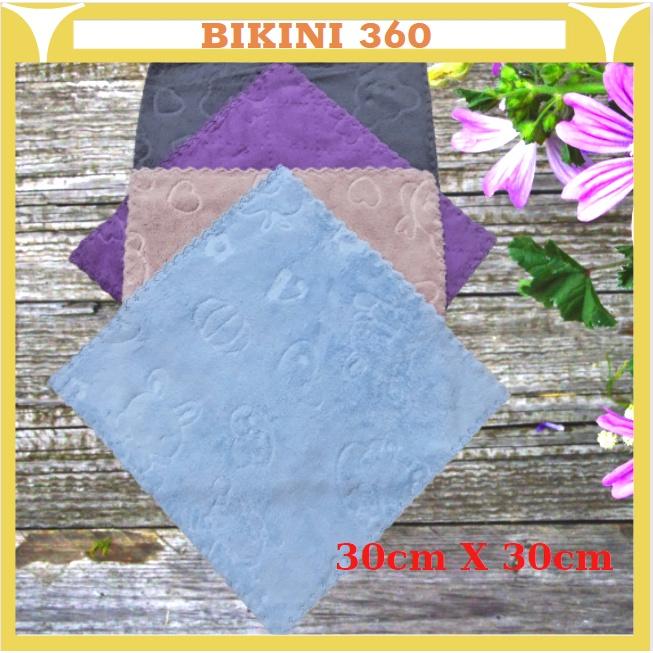 Khăn Lau Đa Năng siêu Mềm vuông 30X30 cm KVM Khăn lau tay kính xe oto nail không sổ lông dùng được cho trẻ em