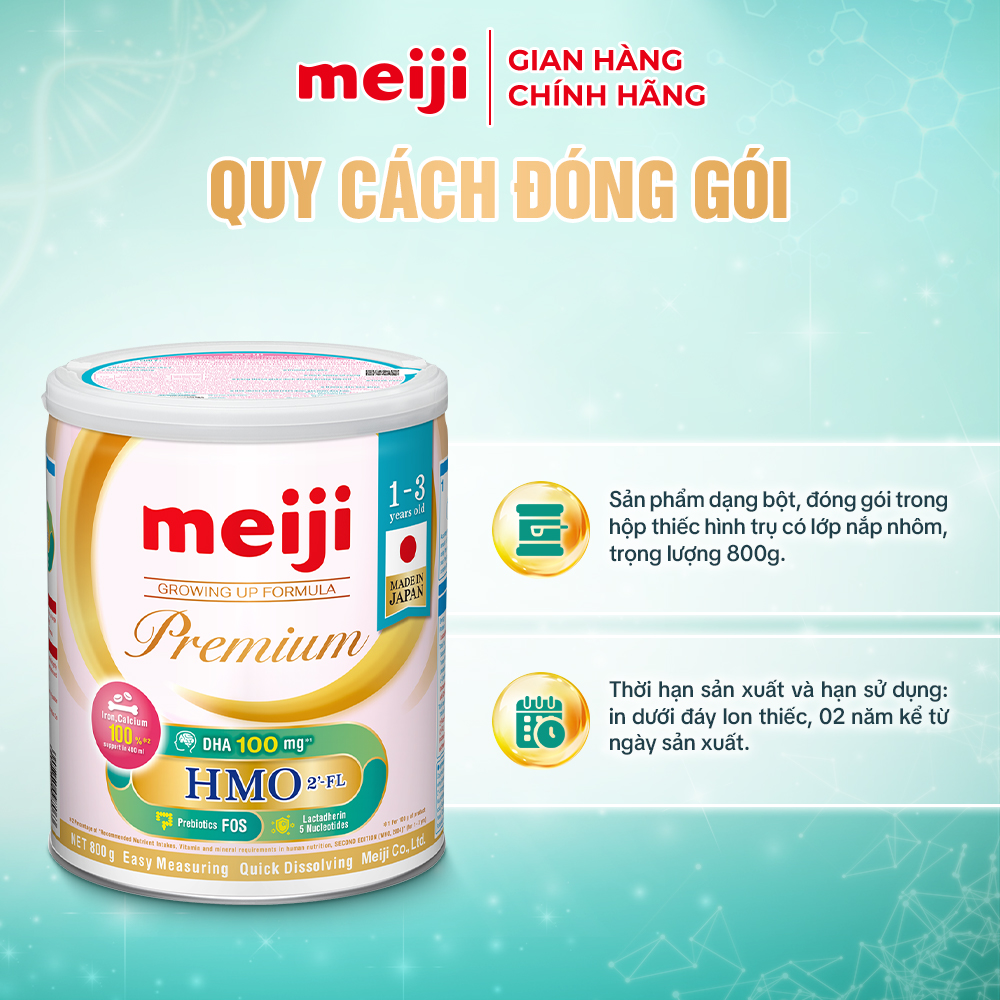 Sản phẩm dinh dưỡng công thức Meiji Growing up Formula Premium 800g