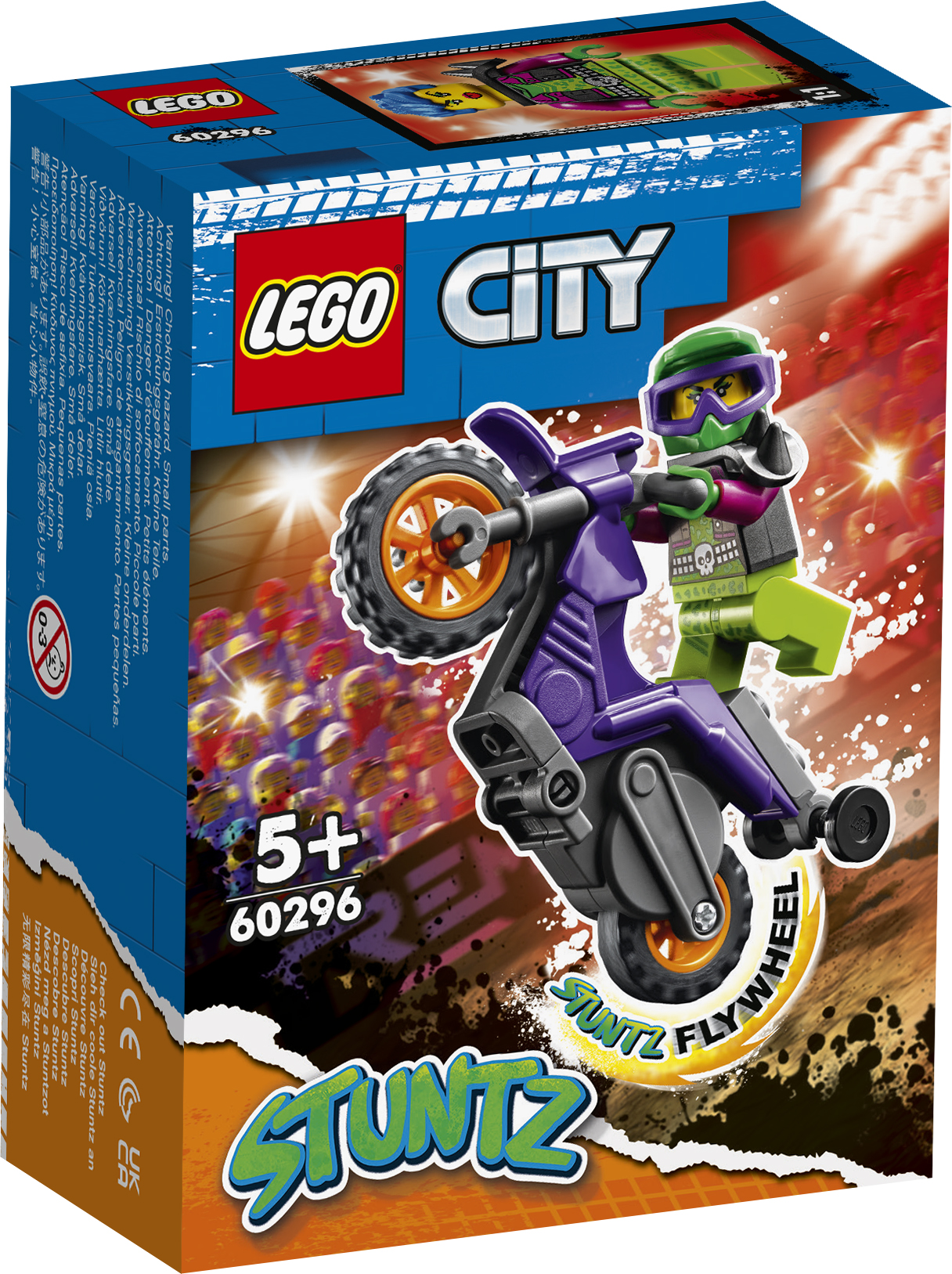 LEGO City 60296 Xe đua mô tô trình diễn một bánh (14 chi tiết)