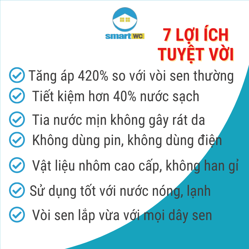 Vòi sen, tay sen tăng áp Luva Vs 3- Hàng Chính Hãng