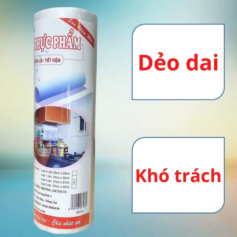 Túi đựng thực phẩm Detoco chịu nhiệt, chịu lực, tiện lợi, tiết kiệm 1kg/cuộn.