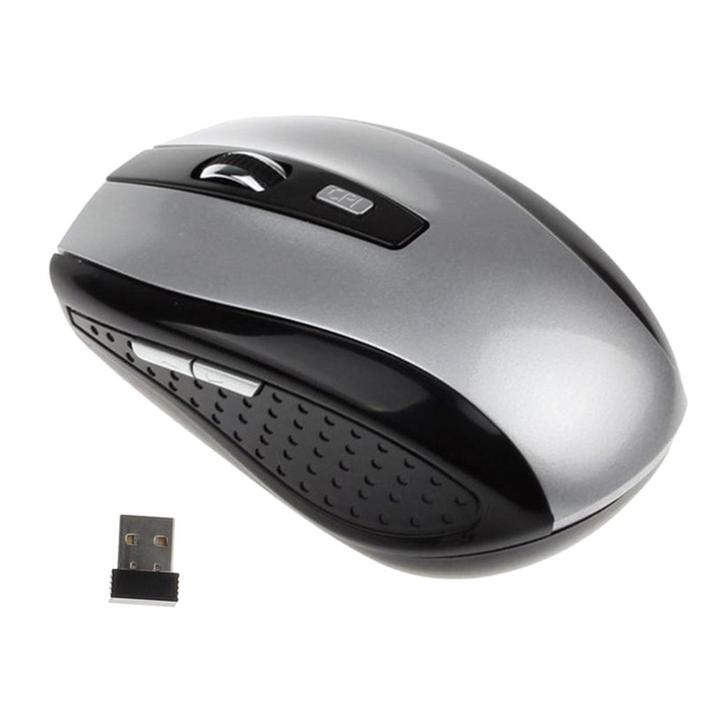 2Pcs Wireless 1800DPI Cordless Optical Gaming Mouse USB Interface PC