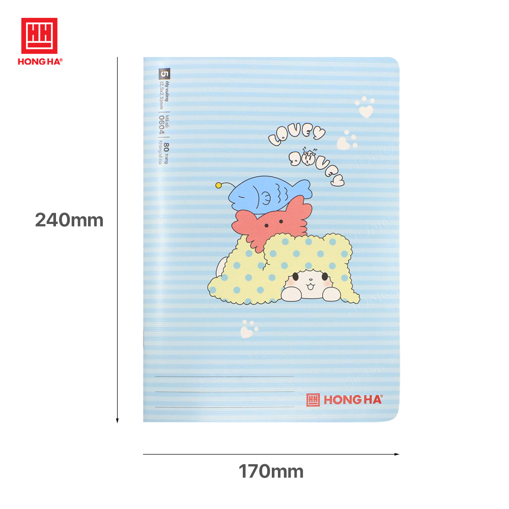 Vở 5 ô ly 80 trang Hồng Hà School Funny định lượng 100gsm - 0604