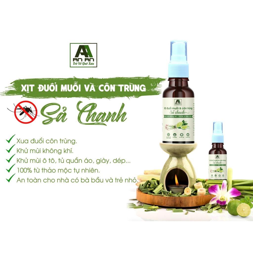 Xịt Tinh Dầu Đuổi Muỗi &amp; Côn Trùng Tinh chất Sả Chanh 50ml AN AN