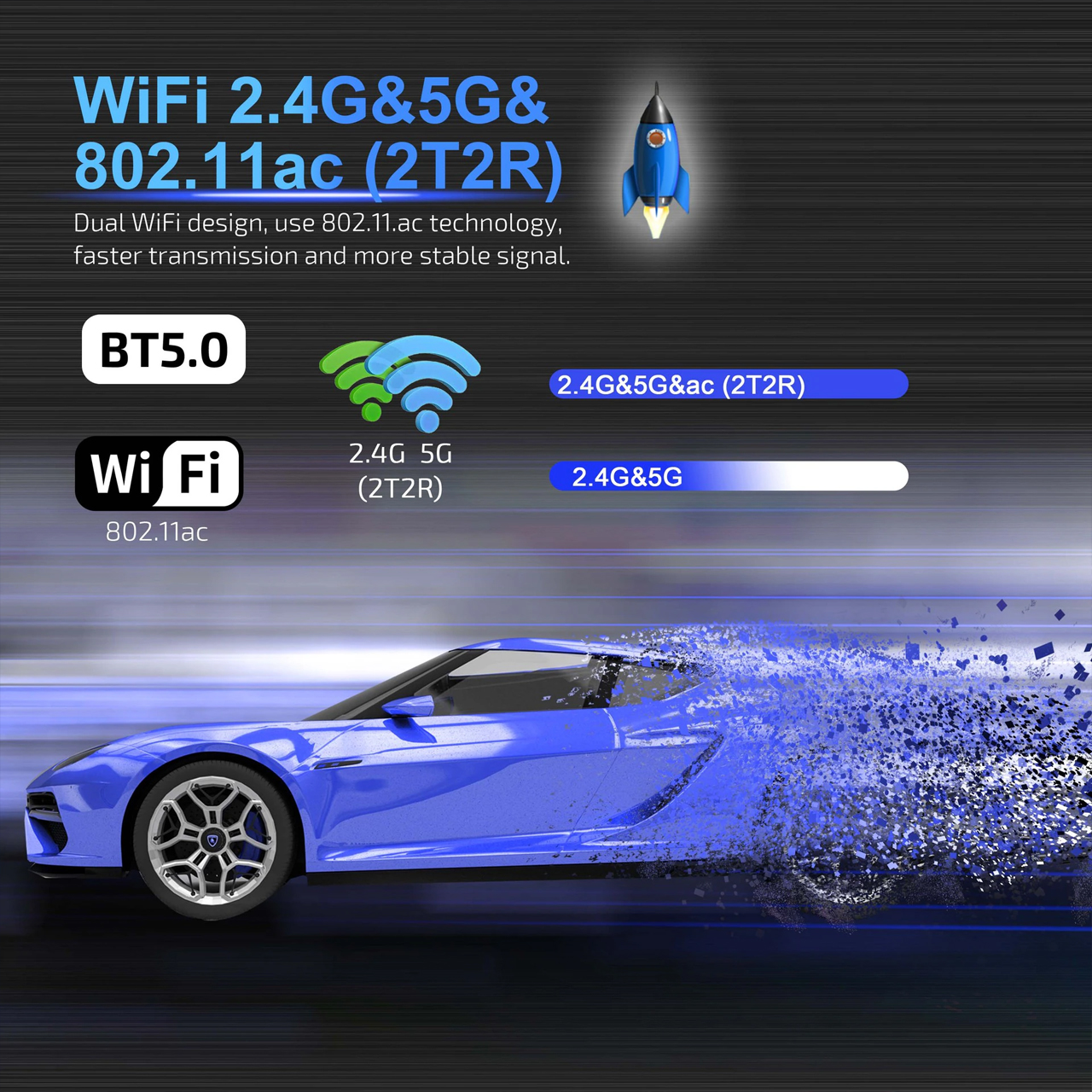 Thiết bị phát trực tuyến DUOBOSHI GT11 4K HDMI kết nối không dây wifi băng tần kép, bluetooth - hàng nhập khẩu