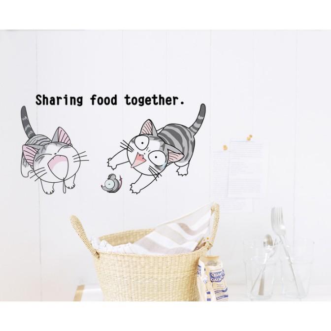 Decal trang trí những chú mèo tinh nghịch