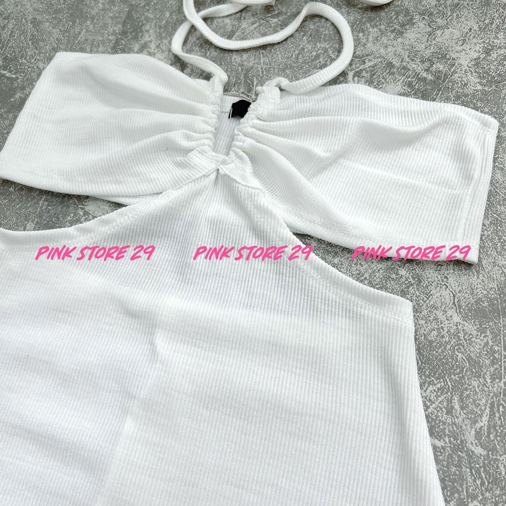 Đầm Dài Body Cổ Dây PINKSTORE29, Dáng Ôm Khoét Eo Gợi Cảm D093