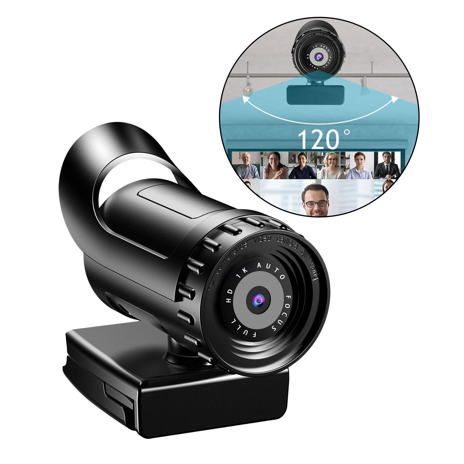 USB Webcam HD Web Camera Auto Focus Streaming Webcam 120°View Computer Camera Plug And Play for Online Calling Online Teaching Conferencing