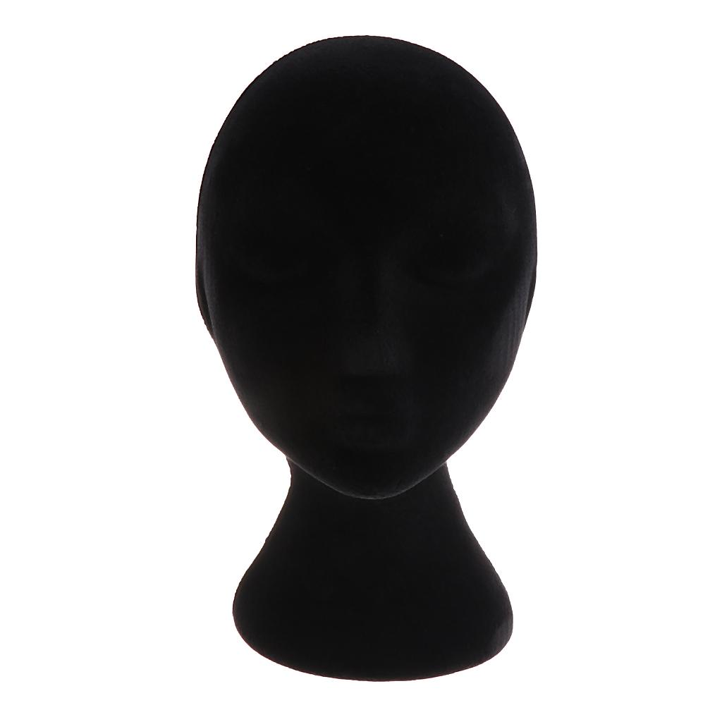 Nữ Bọt Biển Manikin Mô Hình đầu Tóc Giả Kính Hiển Thị đứng -Black