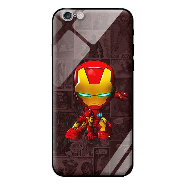 Ốp kính cường lực cho iPhone 6 Plus Người Sắt Chibi - Hàng chính hãng