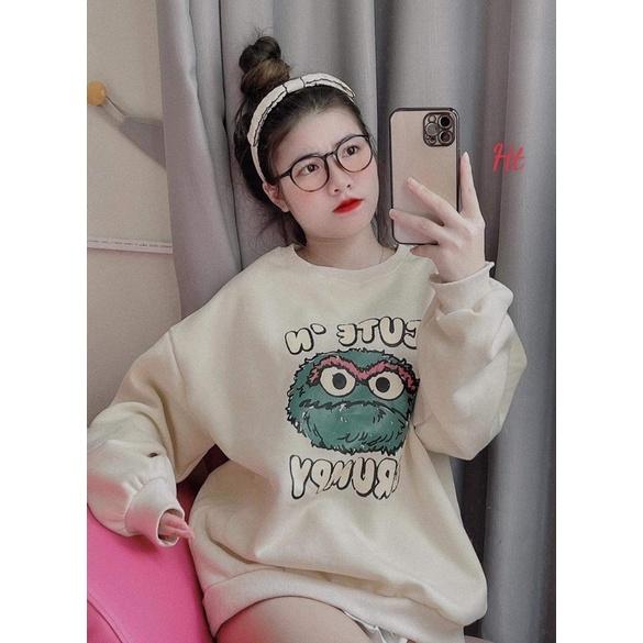 Áo Sweater thú mặt xanh cute H2A