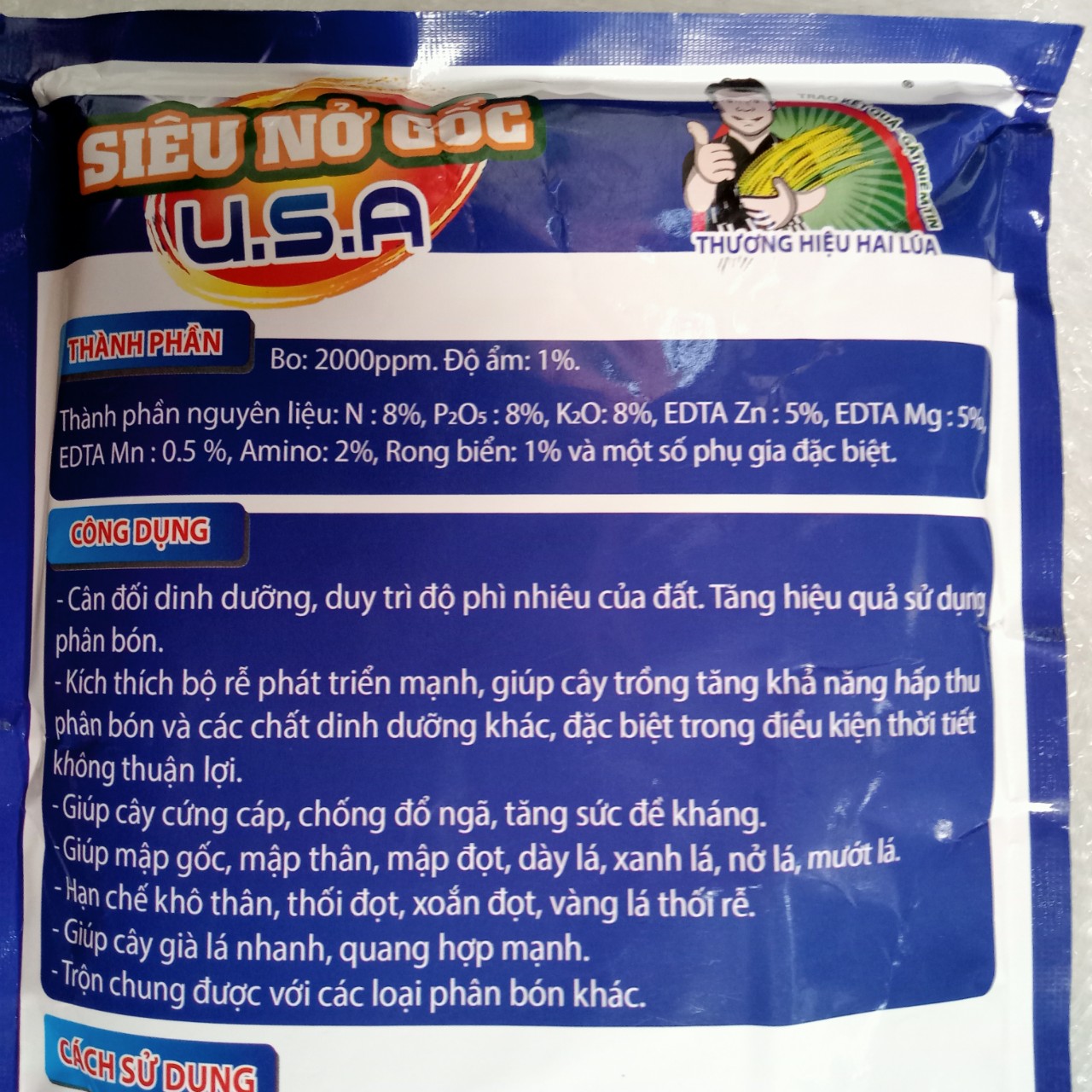 Siêu nở gốc USA, to củ, mập thân, ra rễ cực mạnh chuyên mai vàng gói 1kg