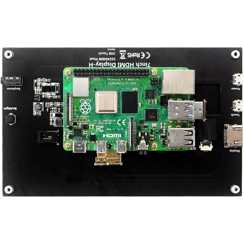 Raspberry Pi 7 inch Touch Màn hình IPS 1024x600 HD LCD HDMI Tương thích HDMI cho RPI 4B 3B 3B PC màn hình thứ cấp