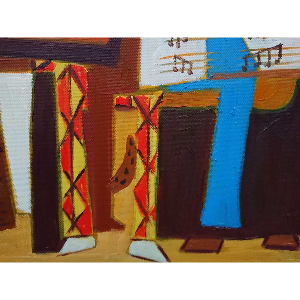 Tranh Sơn Dầu Vẽ Tay 40x40cm - Ba Nhạc Công