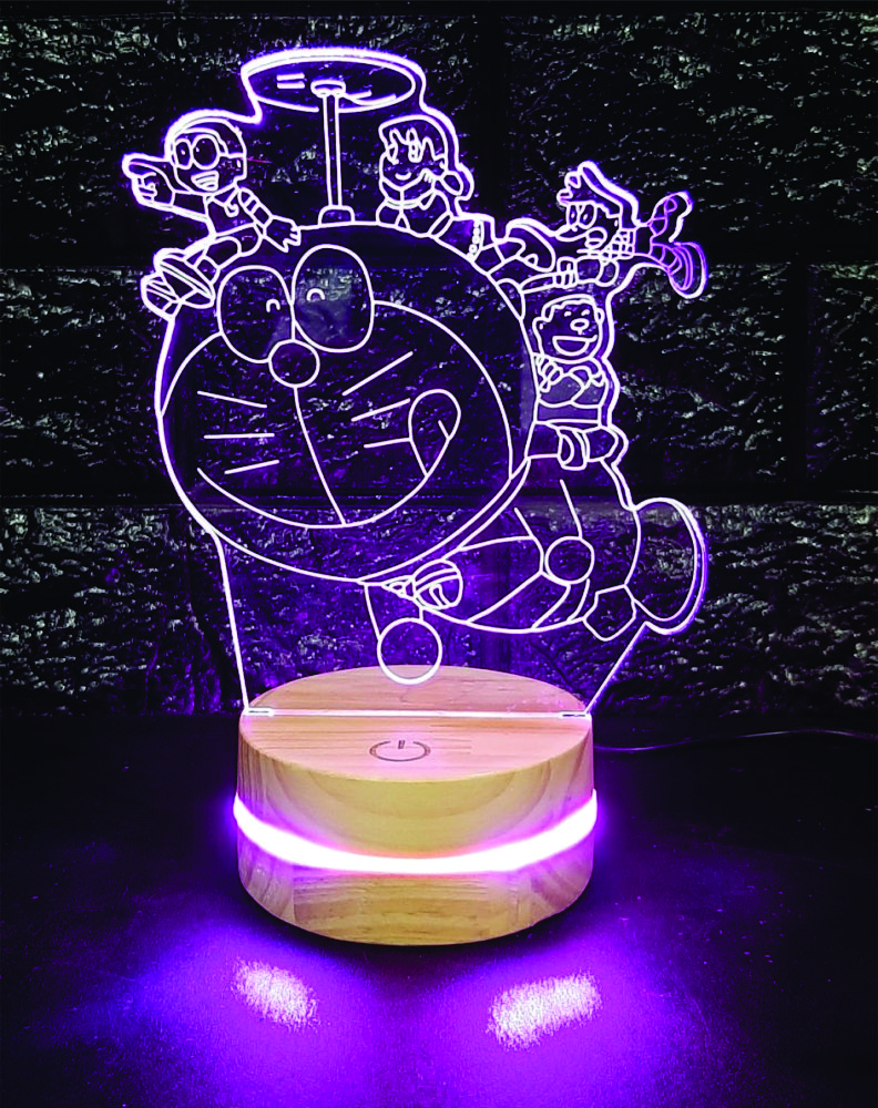 Doraemon 1, Đèn 3D led, Đèn ngủ thay đổi 16 màu
