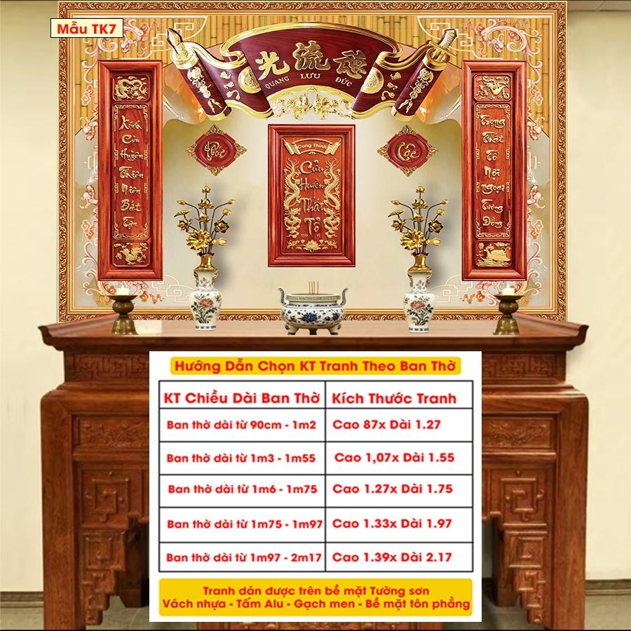 Tranh Lụa Dán Tường Phòng Thờ Cao Cấp 2 – In Sắc Nét  – Tặng Keo Dán, Giá Tận Xưởng - Mẫu TK12