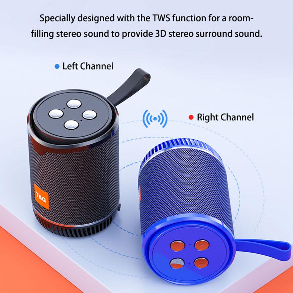 TWS Loa nhỏ không dây tương thích Bluetooth nhỏ Đài FM di động TF AUX Loa USB Loa siêu trầm Loa cột nhạc Màu sắc: Xanh quân đội
