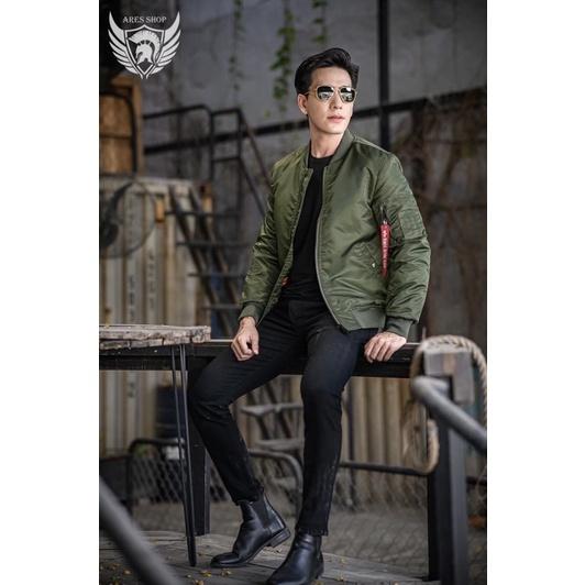 Áo Khoác Bomber basic slimfit chất liệu vải polyester lụa cao cấp sang trọng- ARES SHOP